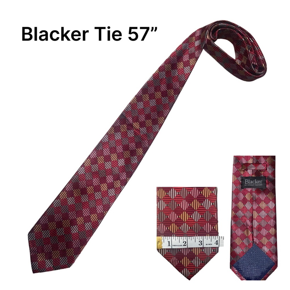 Blacker 57” Tie Red / Multi-Color Silk